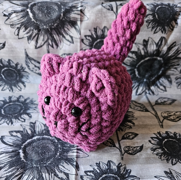 Hand Crafted Other - Crochet Purple Sparkly Loaf Cat Amigurumi Plushie